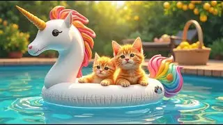 Kitten&rsquo;s Lemon Garden Surprise 🌸🍋 | Mama Cat Buys Unicorn Pool Float & BBQ Party!