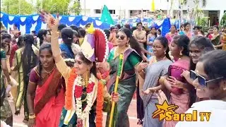 #கலையரசி மாதவியை ஆட்டம் பாட்டத்துடன் வரவேற்ற கல்லூரி மாணவிகள் #saralTV 