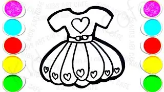 How to Draw a Princess Dress, Crown and Heels | Easy Drawing for Kids