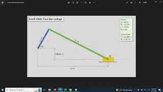 Working Model - Crank-Slider Four-Bar Linkage