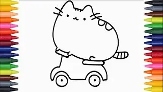 How to Draw a Cute Cat Coloring Pages - Colors for kids to learn
