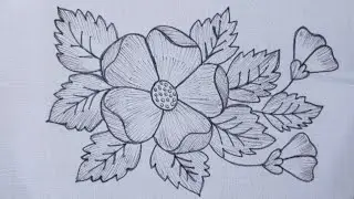 Simple Satin Stitch Flower Hand Embroidery, Basic Embroidery Tutorial, puntadas de bordado de flores