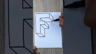 👉 Dibujos 3D 🔥 Como Dibujar La LETRA F en 3D F&aacute;cil #shorts #short