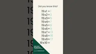 19's Times Table: Quick Math Hack #maths #shorts