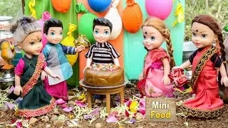 Miniature Birthday Chocolate Cake Tamil | Mini Food Tamil Stories With Toys | Vishnu Mini Food