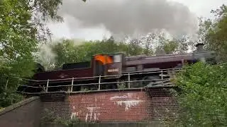 LMS Ivatt 2-6-0 46441 on the East Lancashire Railway, taken near Castlecroft Road, Bury (18/10/2025)