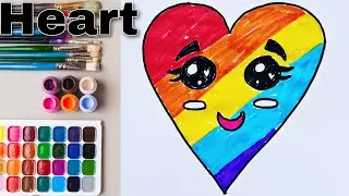 Rainbow Heart||How To Draw Heart| Step by Step Heart Drawing For Kids and Toddlers @ColoringBuddies