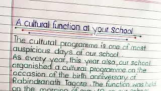 a cultural function at your school in english essay/paragraph || about cultural function in school
