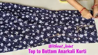 Without Top Part / Without Joint Anarkali kurti Cutting and stitching/Anarkali kurti cutting
