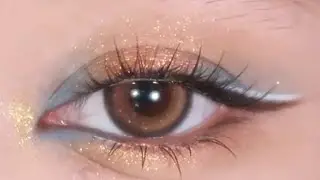 Beginner Eye Makeup Tutorial | Sunset Orange & Blue Glam 🌅✨