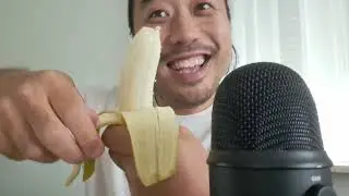 ASMR EATING SOUNDS - BANANA & LASSI DRINK