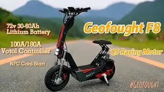 110-140kmh Fast Speed Geofought F8 Racing Electric Scooter 15000w QS Motor 72V 50Ah 60Ah Escooter