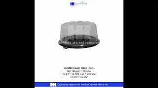 1KG Round Cake Tray | 🎂 360&deg; View | Premium Food-Grade Packaging