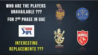 IPL 2021 | Players unavailable and replacements | Latest