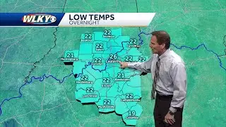 Skies continuing to clear in Louisville area with chilly temperatures