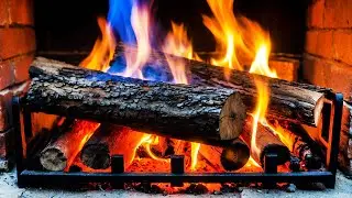 Cozy Fireplace with Blue Fire | 12H Crackling Logs for Relaxation, Study & Peaceful Ambience