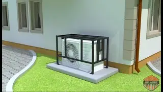 Air Conditioner Cage by Property Armor | Adjustable X90 Mini Split | Concrete