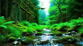 Hidden Forest River Sounds & Birds | Dark Green Nature Ambience (Live)