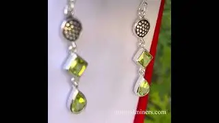 Natural Peridot Faceted Earrings perj298 read more about it at www.mineralminers.com
