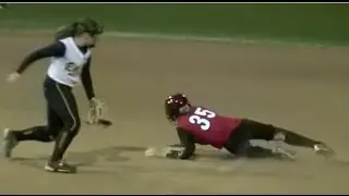 SoCal Runner Hook Slide Steal of 2nd & Scoring vs Ringors @ TCS Softball Tournament. Emily Burrow