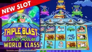 NEW SLOT VERSION!!! - WORLD CLASS - TRIPLE BLAST FROM THE PLANET MOOLAH - BONUS & PLAY