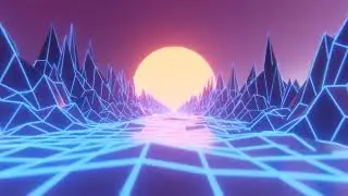 Neon Terrain 80 Retro Abstract Music Video