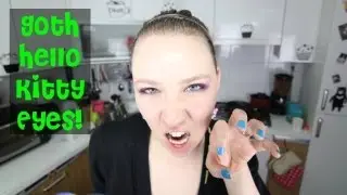 Hot Pink and Black Eyeshadow Tutorial: Goth Hello Kitty