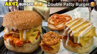 AK 47 Burger🍔😱😱 | Double Patty Desi Burger🔥🔥