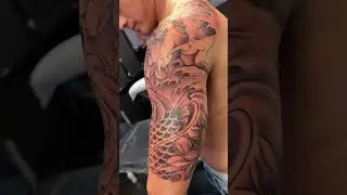 Half way done with this dragon and koi fish half sleeve #tattoo #art #artwork #artist
