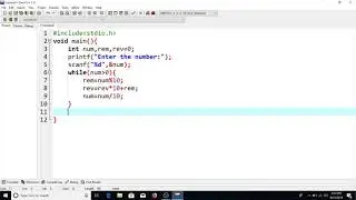 C program to find reverse of a number