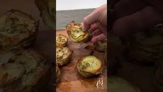 Garlic herb cheesy potato stacks 🥔