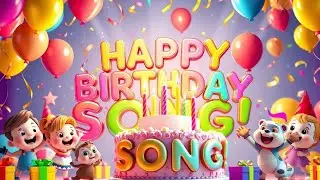 Happy Birthday Song for Kids 🎉 | Cute Animated Cartoon Birthday Party Song | New Birthday Song
