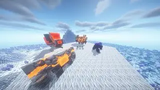 Ender golem and Netherite monstrosity   vs Redstone golem and Redstone monstrosity Goety mod