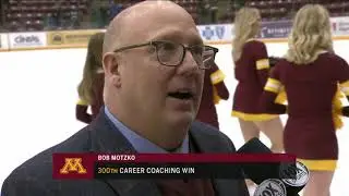 Gophers coach Bob Motzko after collecting 300th career win