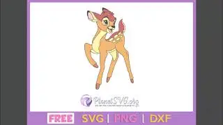 Bambi Cute Deer SVG Free Download Cut File for Cricut Silhouette Disney Movie PNG Clipart