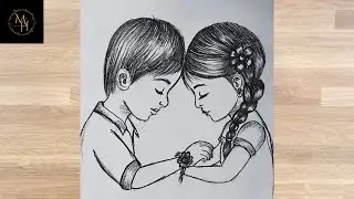 How to draw Beautiful Raksha Bandhan Pencil Sketch | Brother Sister Love Drawing | Rakhi Special Art