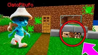I TROLL and HID FROM THE SMURF CAT 😂 Baby Noob HIDE AND SEEK in MINECRAFT