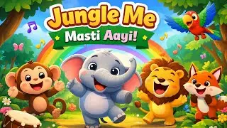 Jungle Me Masti Aayi 🐘🦜 | Kids Jungle Song | Fun Cartoon Song for Children