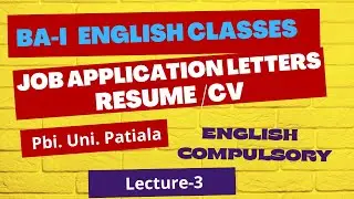 Job Application Letter and Resume/ CV | BA English | Formal Letter Writing Skills