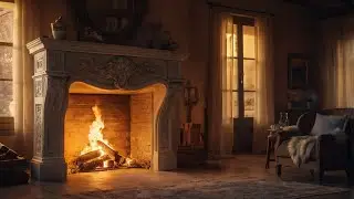 Calm Piano Music & Crackling Fireplace | Relax, Study, Sleep