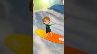 Cartoon Niko surfing indoors! yeah bro!