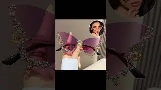 Luxury Butterfly Sunglasses for Women &ndash; Y2K Vintage Rhinestone Rimless Oversized Eyewear