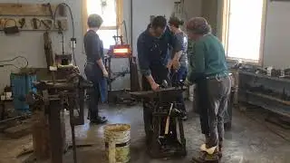 Students at Vermont School of Blacksmithing (at Blackthorne Forge) hard at work