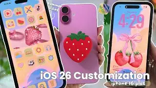 iOS 26 customization 🧸🍒✨ cute summer vibes aesthetic icons, liquid glass, widgets, new lock screen