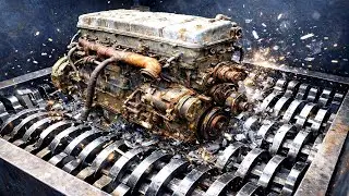 Shredder Eats METAL Like Crazy! | Engine Destroyed in Seconds