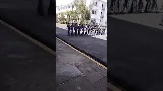 Watching military parade..