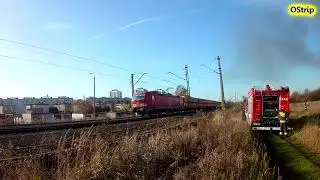 Akcja gaśnicza na cztery wozy #Węgl&oacute;wka TG: 170.040 , ET22-R001 , 183.040 #2018/11/06