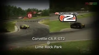 Simraceway vs rFactor 2 - Corvette C6.R GT2 @ Lime Rock Park. Side by side comparison.