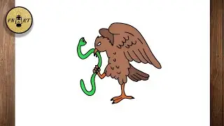 How to draw the eagle on the mexican flag easy