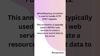 @PostMapping - Spring boot annotation  #coding #springboot #java #backend  #programming